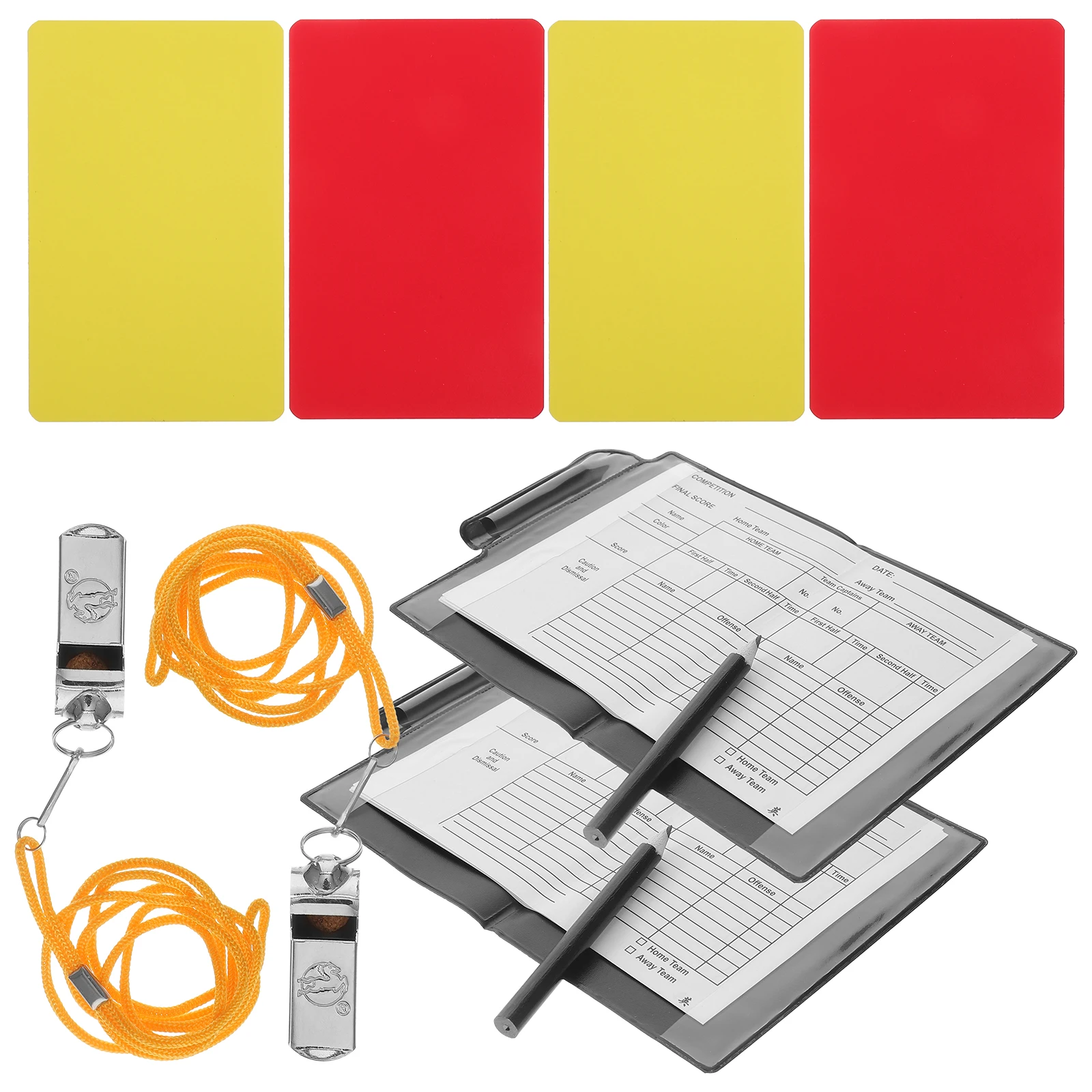 

1 set Referee Kits Soccer Cards Portable Folding Wallet Red Yellow Cards Set Erasable Pad Umpire Equipment Lightweight Compact