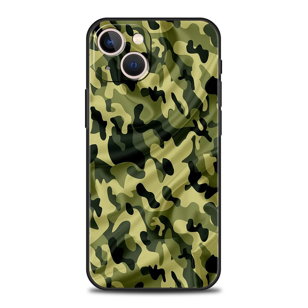 Camouflage Camo Military Phone Case for iPhone 16 15 14 13 12 Pro Max 11 Pro Max 7 8 Plus XS XR Max Shockproof Soft Shell Bag