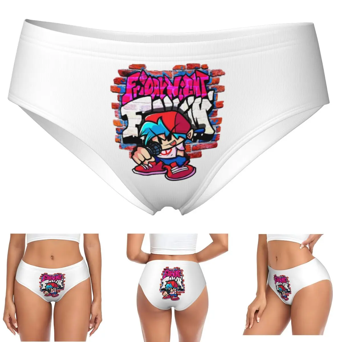 

Пользовательский бойфренд FNF. Трусики с кирпичной стеной, женские удобные трусы, нижнее белье, дышащие женские трусы