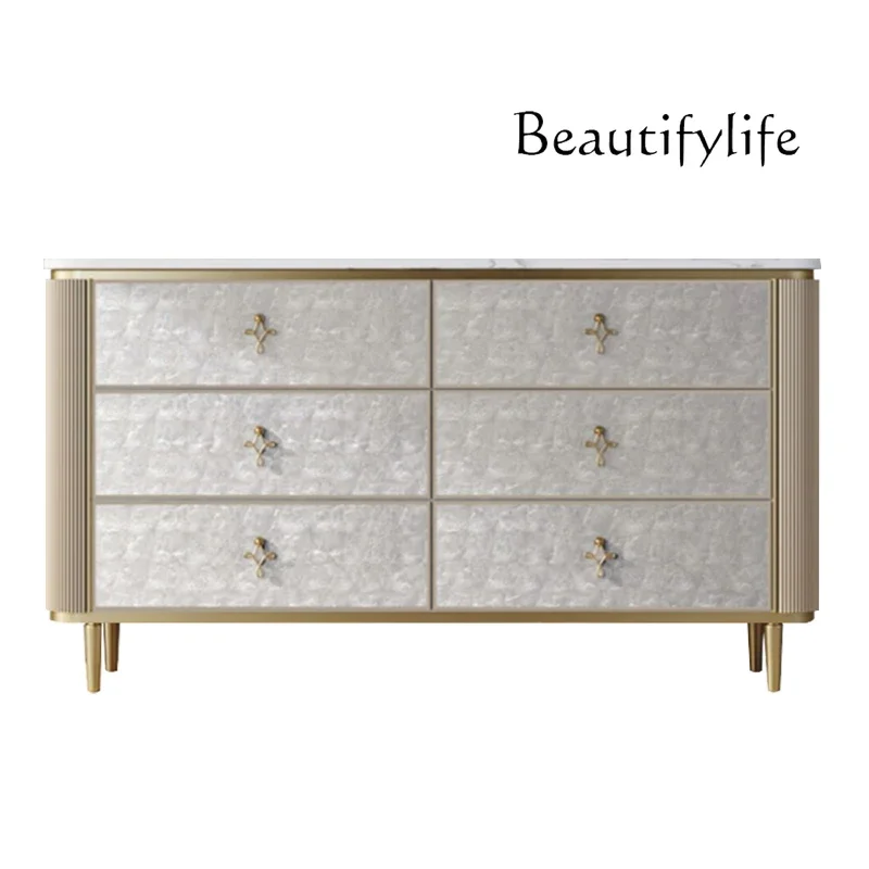 ZL غرفة المعيشة الفاخرة درج تخزين خزانة صندوق تخزين خشبي مفتوح الصدور خزانة سعة كبيرة أثاث المنزل #6