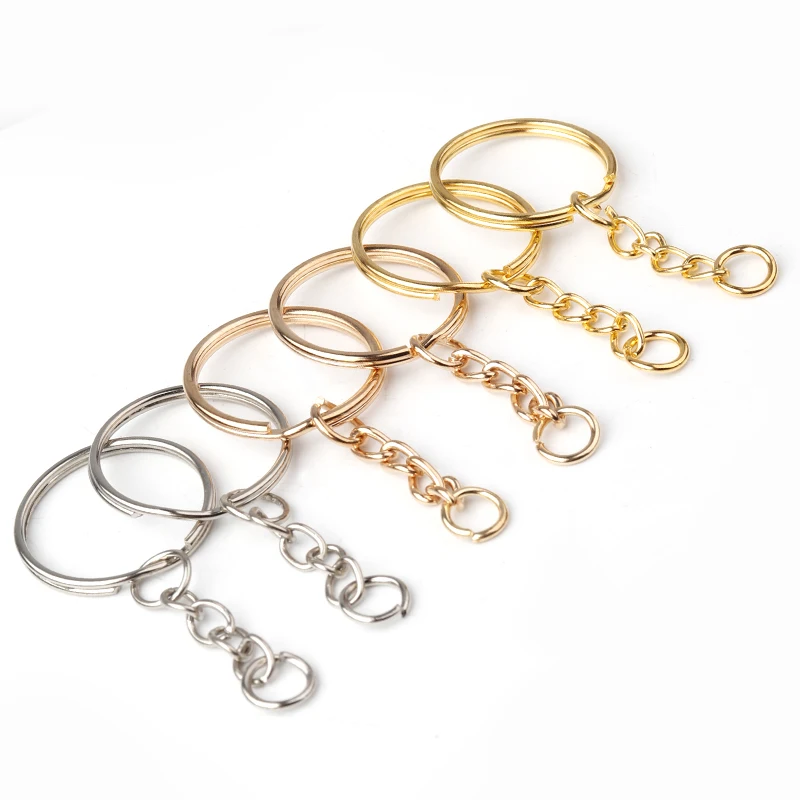 10 teile/los Metall Schlüssel anhänger Schlüssel ring Rhodium Gold Farbe Schlüssel ringe Split Ring für Schmuck machen DIY Dekoration Zubehör Großhandel