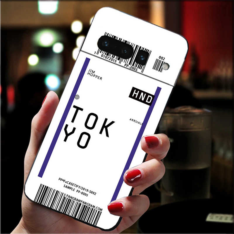 Air tickets Tokyo Mexico Label Phone Case for Google Pixel 9 Pro XL 8 7 6 Pro Pixel 8A 7A 6A 4A 3A 3XL Pixel 8 7 6 5 4