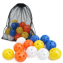 Golf Practice Ball Air Flow Hollow Plastic Golf Balls 41mm Value 12/24 Pack for Driving Range Backyard Outdoor Swing Training