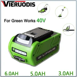 For GreenWorks 29462 40V 6000mAh Rechargeable Battery For 29462 29472 29282 G-MAX Replacement Lawn Mower Power Tools Battery