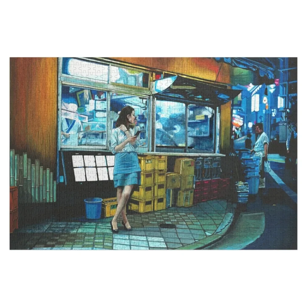 

Japan streetscape nighttime romance Jigsaw Puzzle Diorama Accessories Wooden Decor Paintings Puzzle