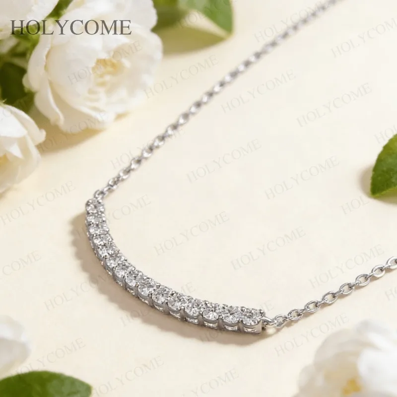 D Color/Black/Champagne/Vivid Blue Moissanite Pendant Necklace Round 2.5mm S925 Geometric Jewelry Party Special Gifts For Ladies
