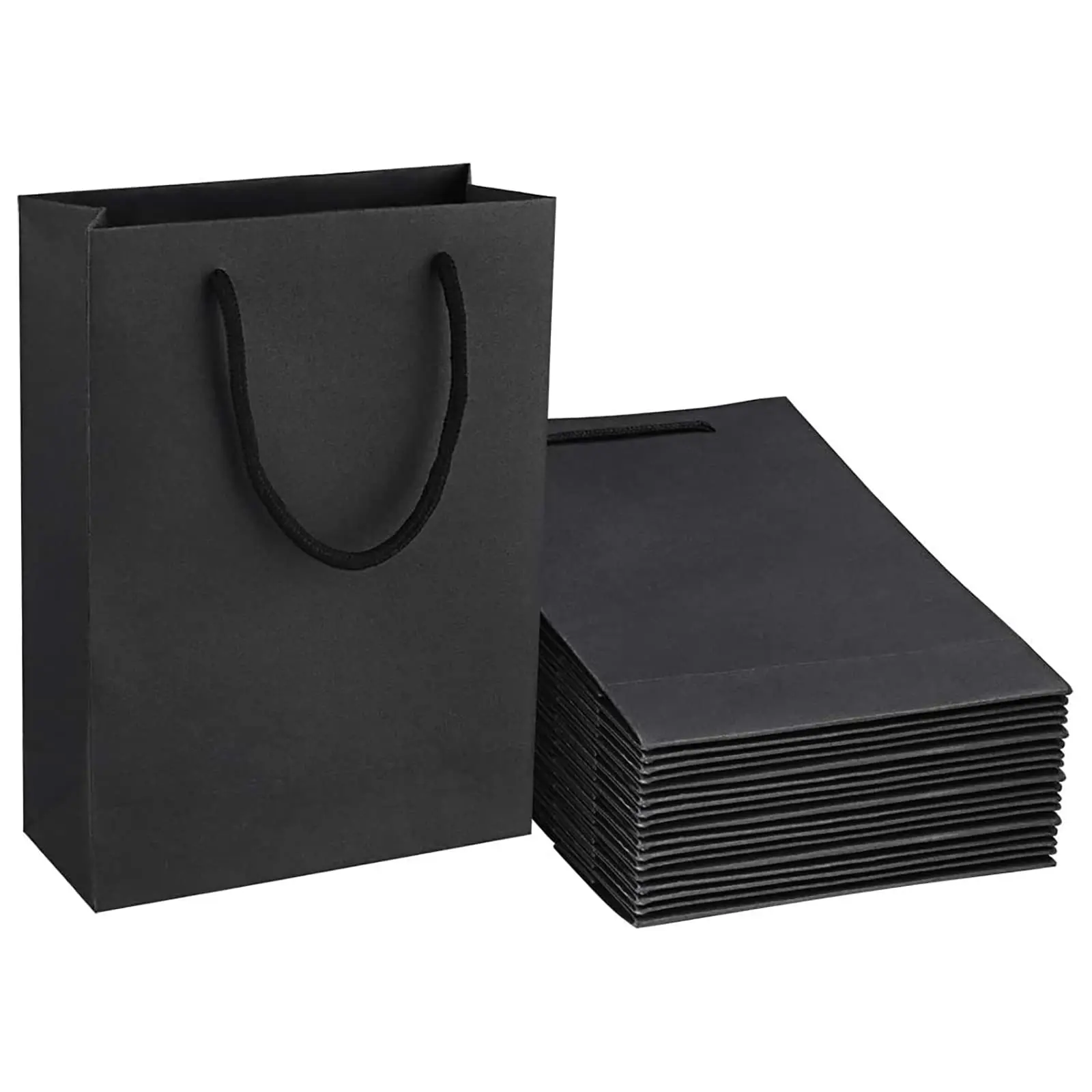 White Black Brown Kraft Paper Bags With Handles Bulk Small Paper Gift Bags For Small Business Shopping Bags Xmas Party Favor