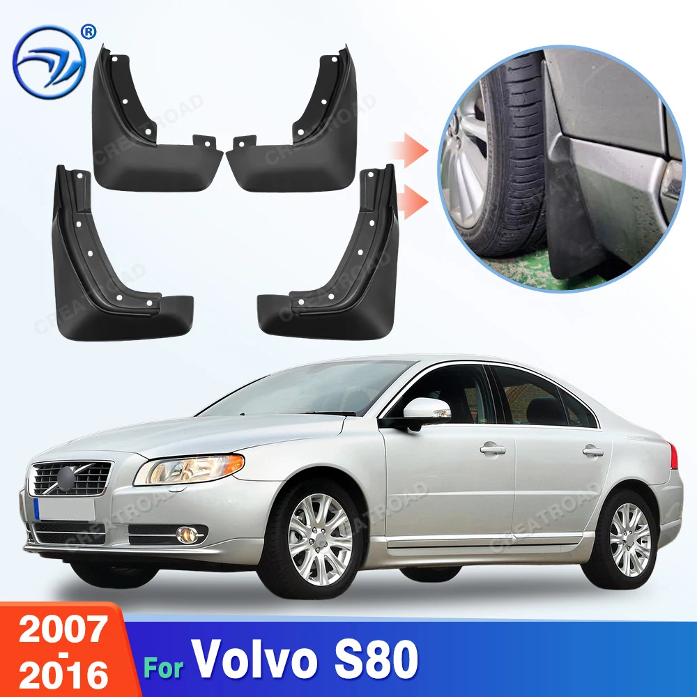 Front Rear Set Molded Car Mud Flaps For VOLVO S80 2007-2016 Mudflaps Splash Guards Mud Flap Mudguards Fender 2008 2009 2010