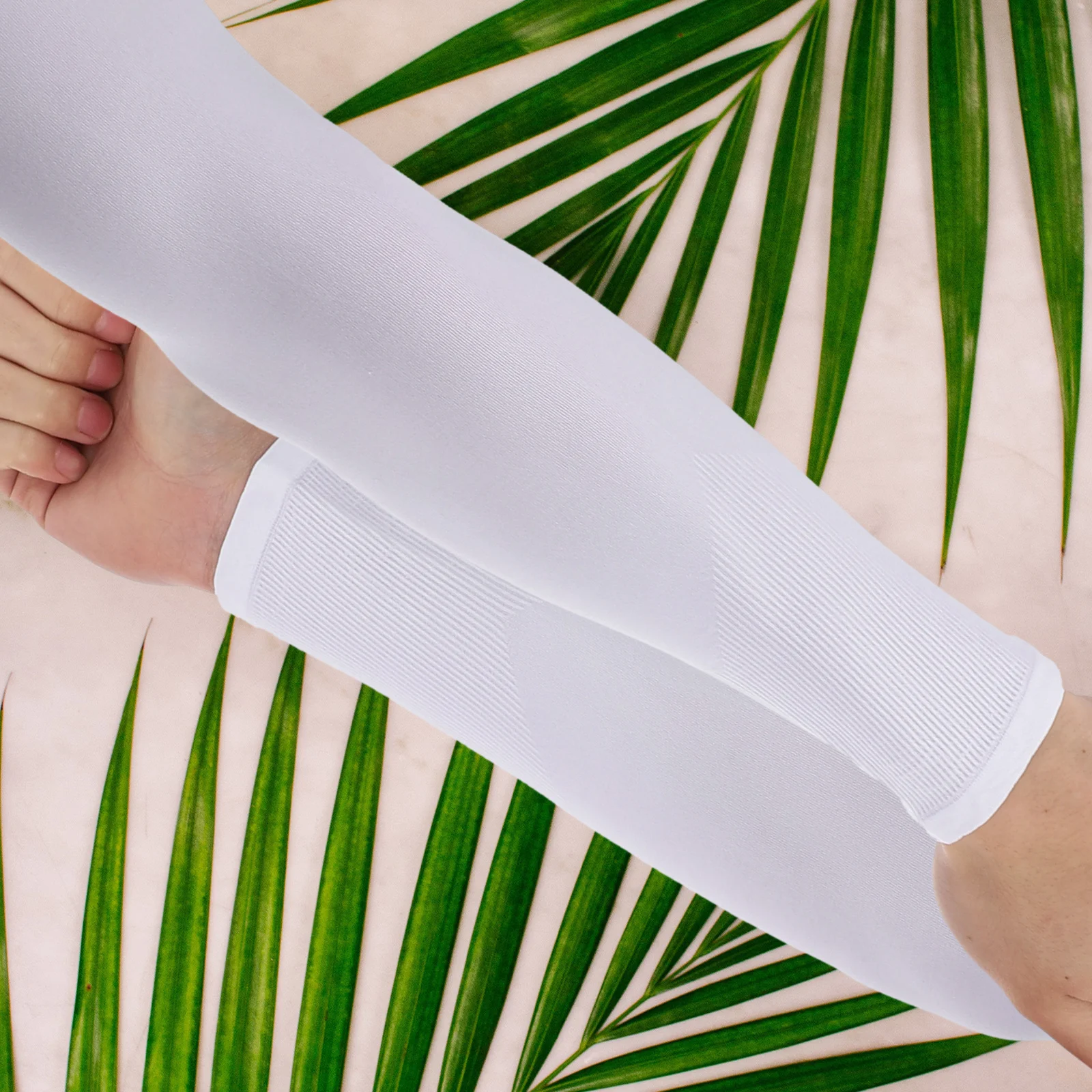 

3 Pairs Arm Sleeves Sun Protection White Color UV Blocking Sports Outdoor Activities Cycling Fishing Running Sweat Absorption