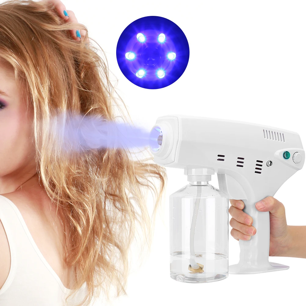 Hairdressing Supplies Nano Sprayer USBWireless Rechargeable Blue Light Hair Cleaning Sprayer Hair Care Tool Hair Salon Accessory