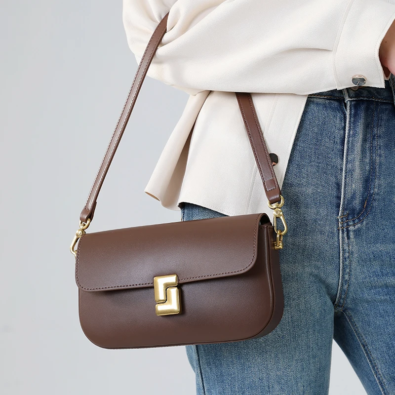 

Women’s Cow Genuine Leather Shoulder Bag Trend Brand Small Square Bags Cowhide Luxury Designer Handbag Messenger bag for Female
