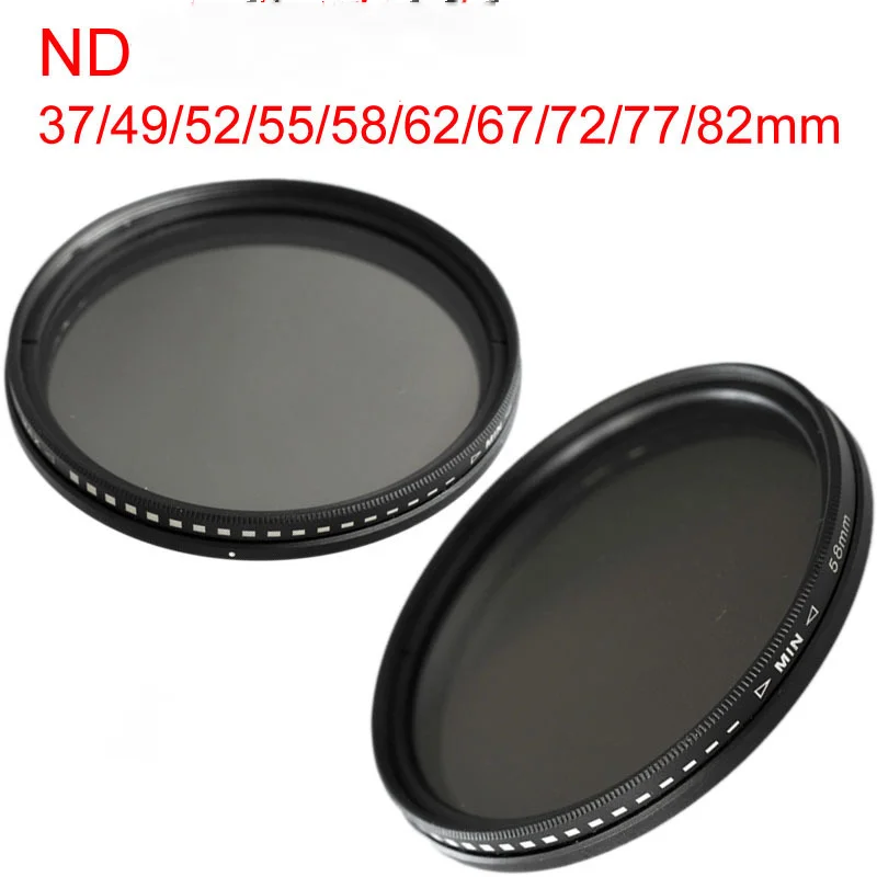 Adjustable ND Filter 2-400  37mm-82mm Variable Neutral Density Lens for DSLR Camera Photography