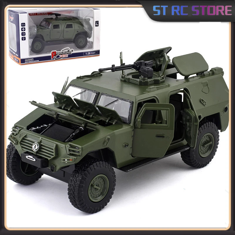 1:28 Warrior Military Vehicle And Multi-Door Openable Acousto-Optic Pull-Back Car Model Toy Play Vehicles Children Toy Gift