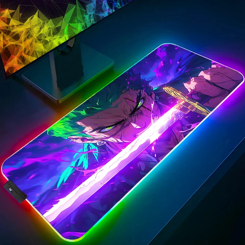 

Computer Mouse Pad one piece Zoro LED Gamer Mouse Pads Gaming Mousepad XXL Desk Mause Pad RGB Keyboard Mouse Backlight Carpet