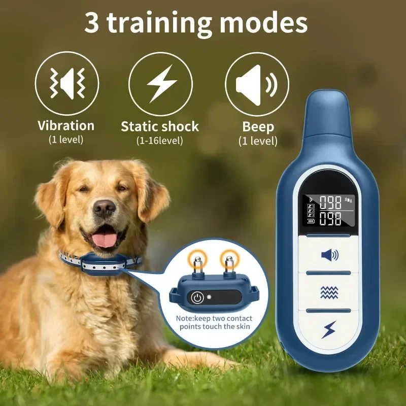 Pet Dog Training Collar Remote Control Dog Trainer Barking Stopper Vibration Electric Shock Dog Trainer