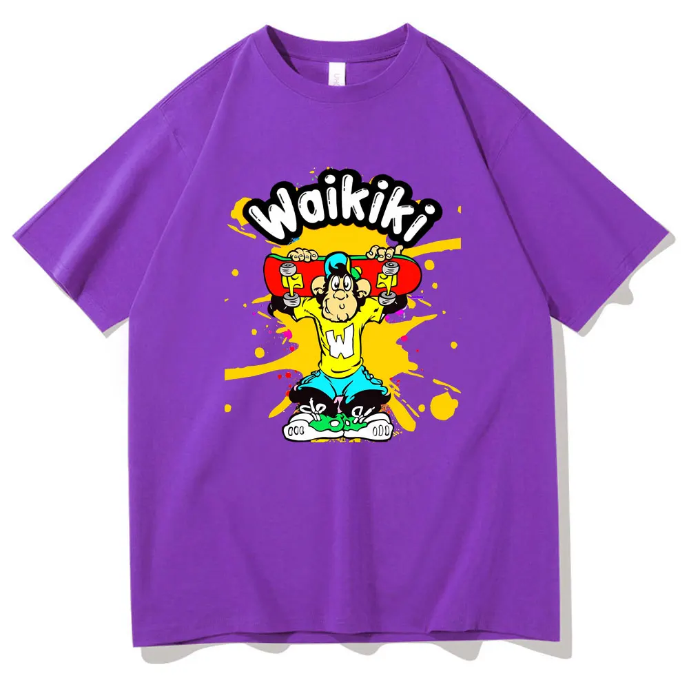 Lc Waikiki Monkey T-shirt Funny Monkey Playing Skateboard Tshirt Men Womens' Casual Oversized T Shirts Male Fashion Streetwear