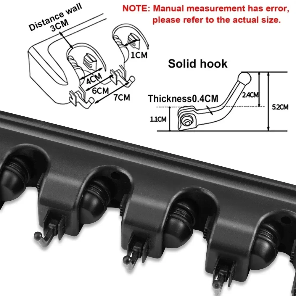 Wall-Mounted Broom Holder with Stainless Steel Hooks for Garage, Closet, and Kitchen Mop and Broom Organizer with Non-Slip Grips