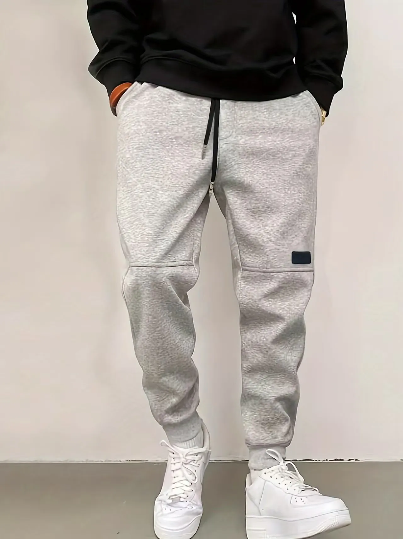 Pantaloni sportivi da uomo, pantaloni di lana primaverili e autunnali, pantaloni sportivi, pantaloni casual con tasca con coulisse, pantaloni sportivi da uomo