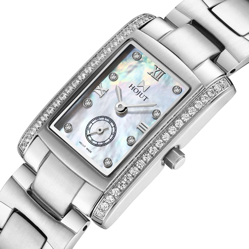 Classic square waterproof stainless steel material women\'s quartz watch