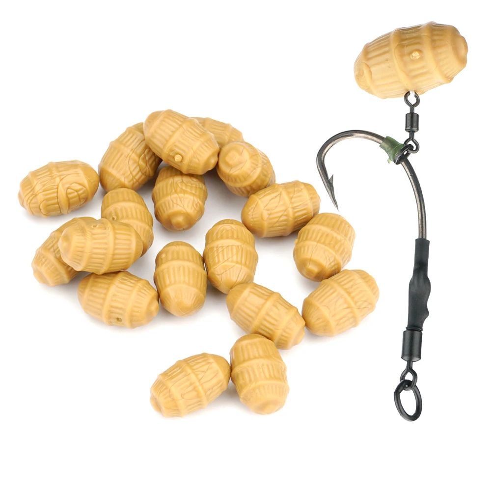 Hirisi 20pcs European Nuts Carp Fishing Lures Soft Floating Tiger Nut Baits Carp Fishing Artificial Bait Lures Carp Fishing Tool