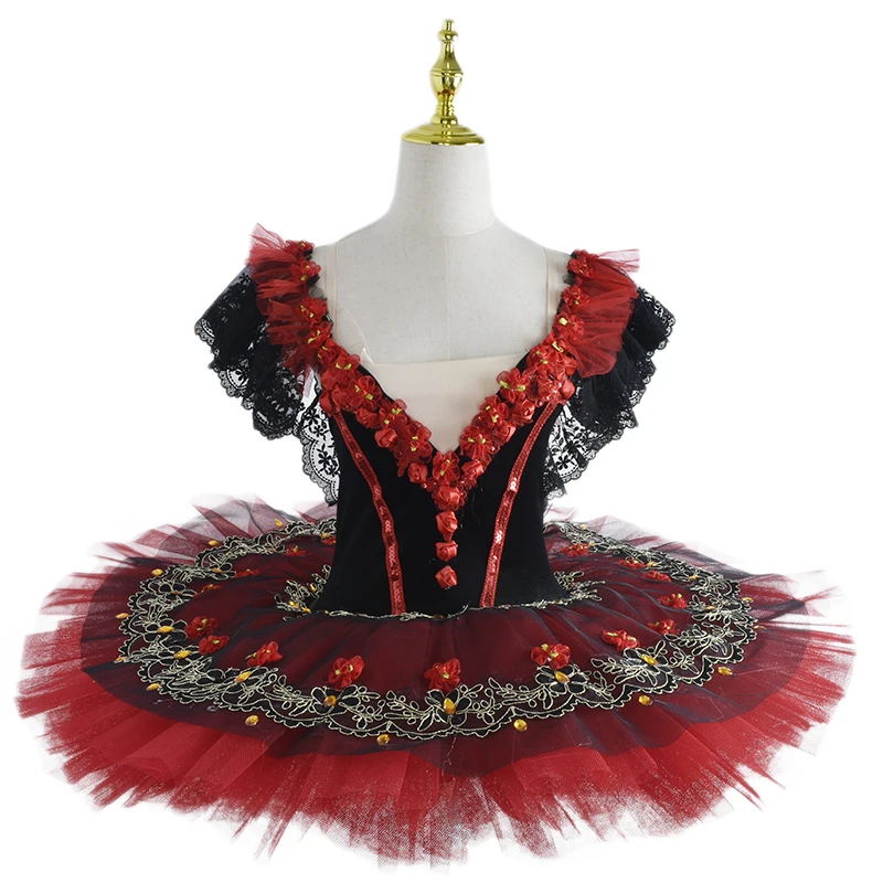 

Tutu Ballet Dark Red Purple Swan Lake Ballerina Pancake Tutu Girl Women Adult Child Ballet Dress Kids Dance Costumes Tutu Dress