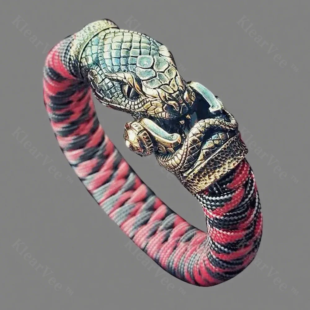 

Креативная латунная пряжка в виде змеи, уличный EDC инструмент, украшение из паракорда, аксессуар для браслета, DIY изысканный ремешок