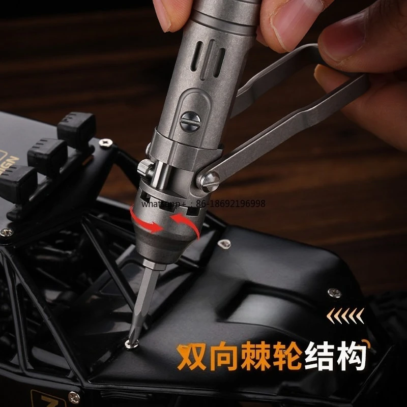 Titanium Alloy Ratchet Screwdriver Retro Edc Comes with Its Own Batch Head Portable Multi-functional Combination Tool