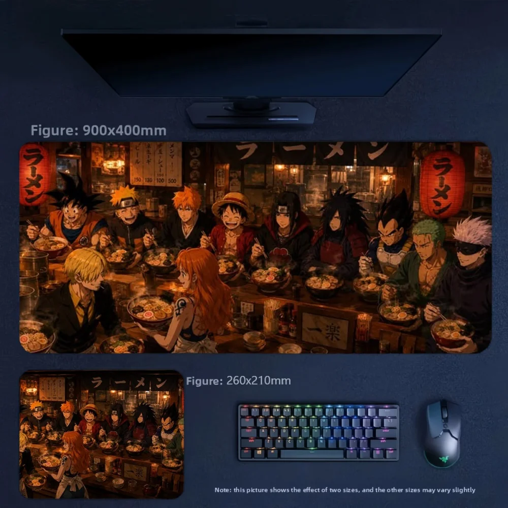 New Anime ONE PIECE High Quality Precision Edge Lock Leather Mouse Pad Fashion Boys Office E-sports Game Large Size Keyboard Pad