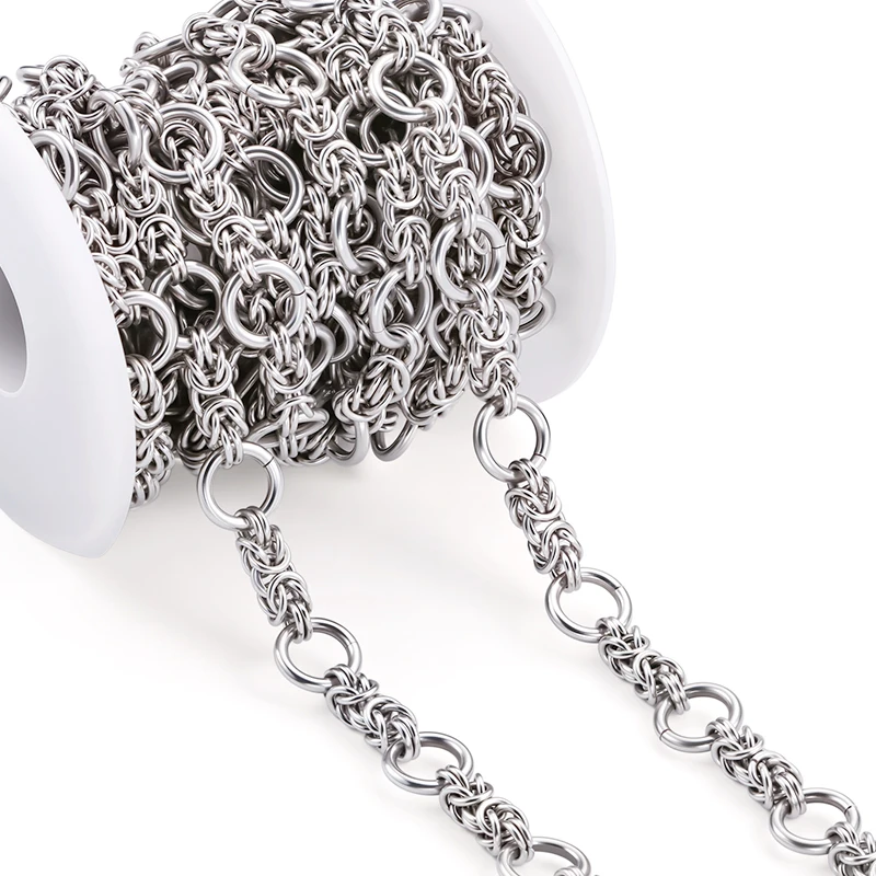 

Stainless Steel Circle Link Chain Bulk Chain for DIY Necklace Bracelet Jewelry Making Findings DIY Accessories Supplies