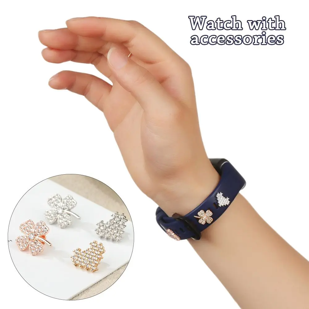 Rivet Accessories DIY Metal Charms Decorative Diamond Ornament Silicone Strap Accessories iwatch Bracelet