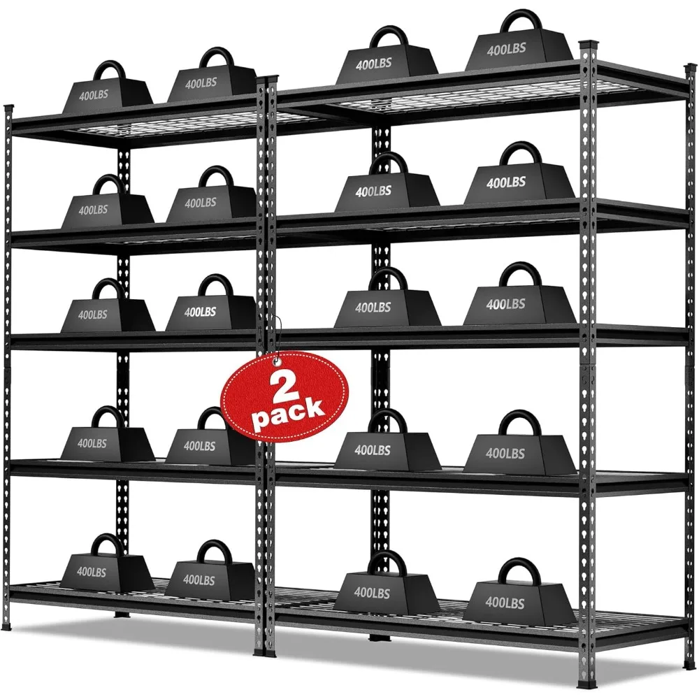 

5-Tier Metal Storage Shelving Unit, 48”W x 24”D x 72”H, Adjustable Storage Rack Heavy Duty Shelf, 4000 lbs Load Capacity