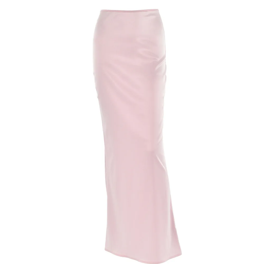 High Quality Party Wear Dress Summer 2024 Women\'S Homecoming Sexy And Versatile Long Satin Skirt