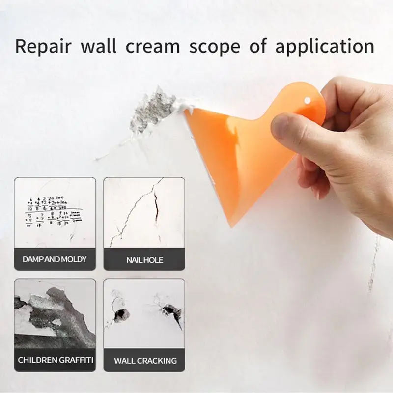 Wall Repair Paste Kit 250g Cracked Wall Mending Agent Wall Repair Sealant Includes Straight Scraper Pointed Nozzle Sandpaper