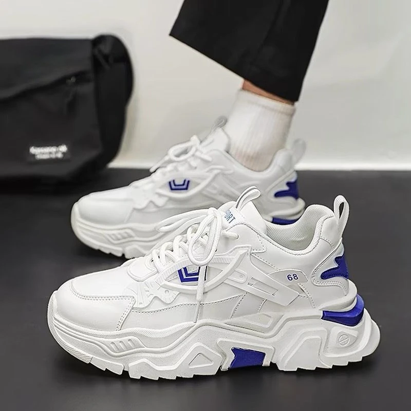 

Autumn Men's Clunky Sneakers Breathable Running Shoes with Built in Elevation Trendy Versatile for Casual Sports