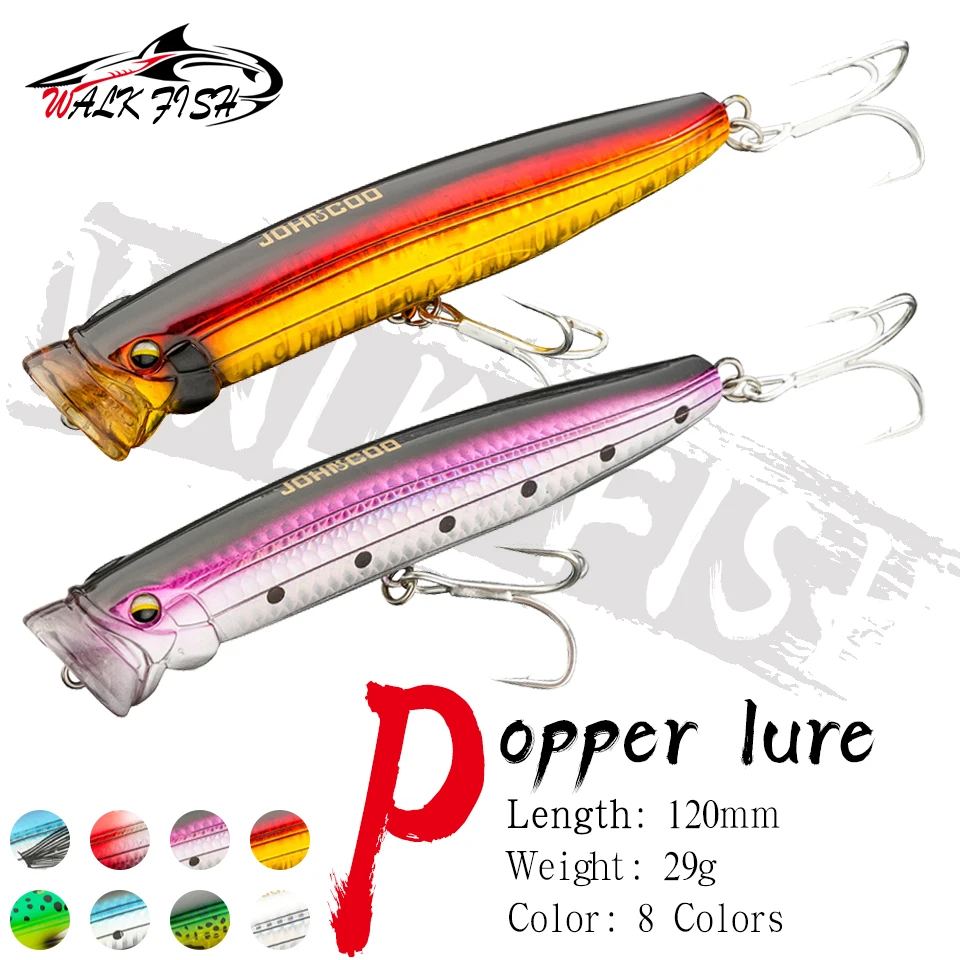

WALK FISH 12cm 29g Fishing Lure Floating Trolling Popper Bait Saltwater Topwater Wobblers Japan Laser Jerkbait for Tuna Pesca