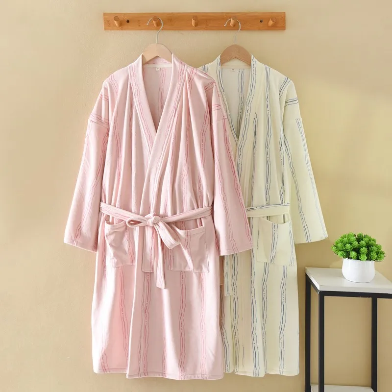 

2025 Spring and Autumn New Chinese Kimono Robe Women Warm Fleece Bathrobe Women's Print Kimono Soft Loose Sweat Steamed Robe
