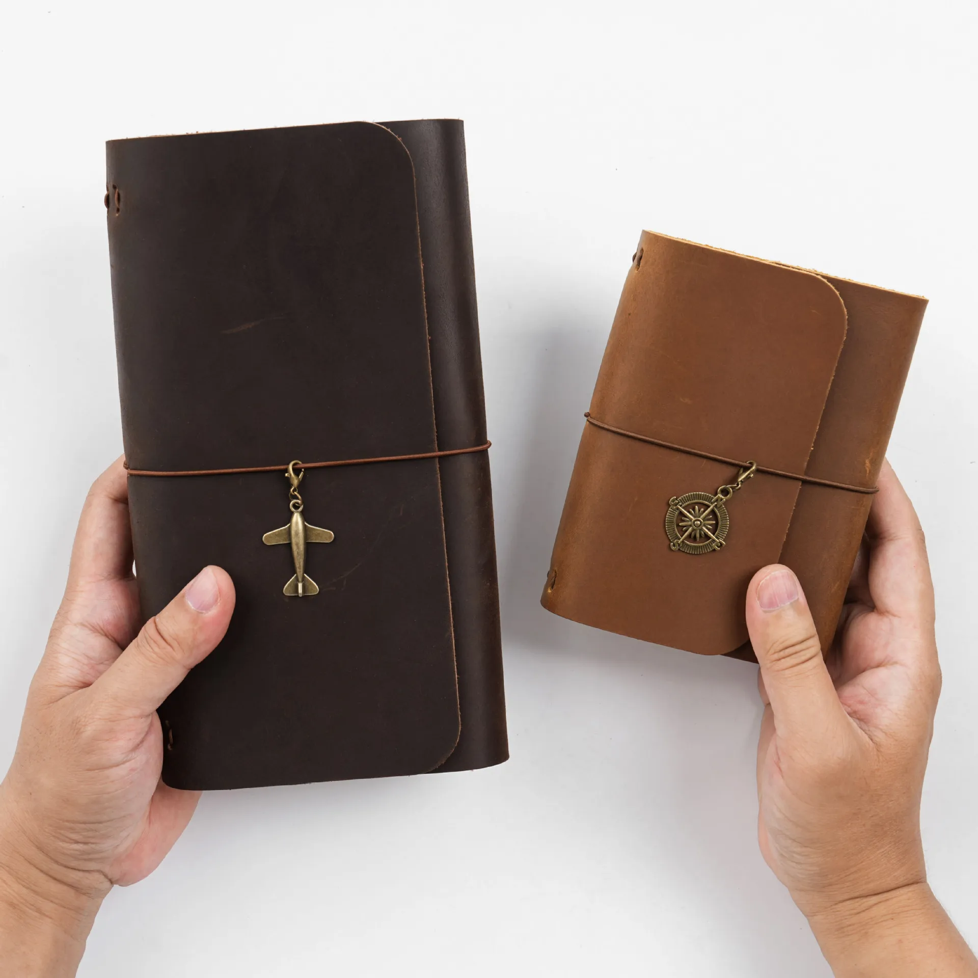 New Arrival Triple Fold TN Traveler's Notebook Genuine Cowhide Leather Vintage Diary Journal Creative Notepad 22x12.5x3cm