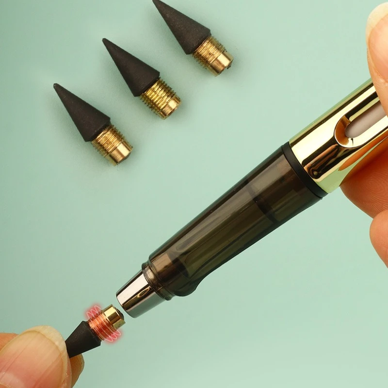 Imagen 5: Recambios duraderos para lápiz eterno, puntas de lápiz reemplazables negras, 5 uds.