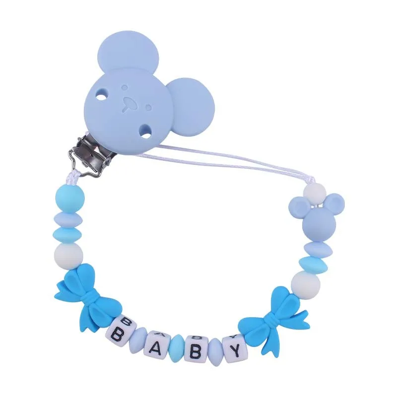 Non-customized Bowtie Baby Pacifier Clip Chains Teethers Dummy Nipple Holder Clips Newborn Teething Soother toy Gift