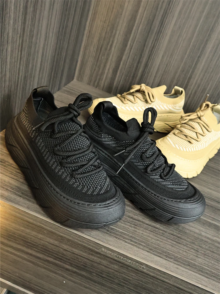 

Men's Comfortable Breathable Outdoor Casual Shoes Spring Summer Fashion Slip-On Thick Bottom round Toe Rubber Outsole