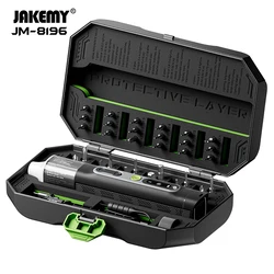 JAKEMY JM-8196 Cordless Electric Screwdriver Set Rechargeable Magnetic CR-V Bits for Mobile Phone PC Glasses Camera Repair Tools