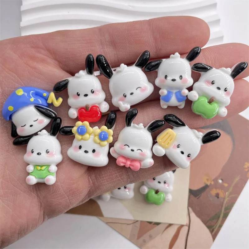 Cartoon Dog Miniature Animal Series Resin Flatback Cabochons DIY Bow Appliques Decor Crafts Scrapbooking DIY Jewelry Accessories