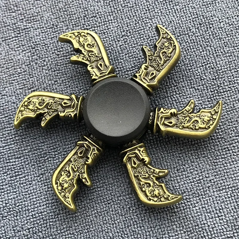 Metalowy fidget spinner w kolorze brązu, cichy łożyskowany, ze stopu, zabawka antystresowa do ręki, dekompresyjna, dla dzieci i dorosłych, prezent, zabawka EDC.