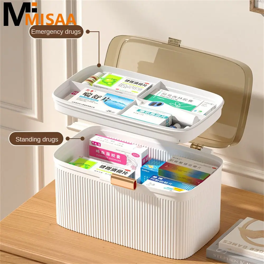 Box Safety Lock Moisture-proof And Light-proof Plastic Multi-layer Home Storage Chest Easy Access Storage Box