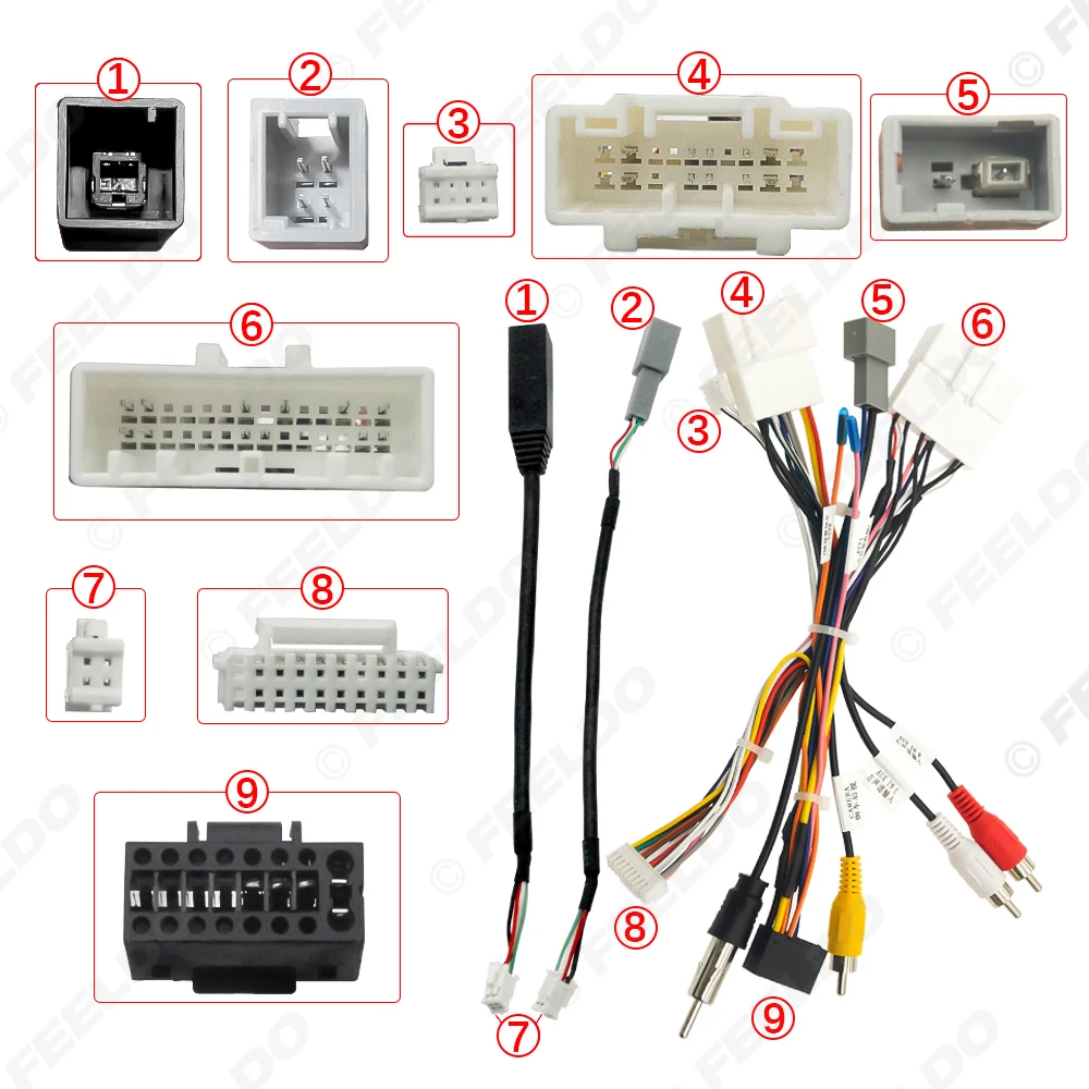 FEELDO Car Audio Head Unit 16pin Wiring Harness Cable For Mazda3(14-18)/CX-3(2018+)/CX-5(2017+) In Southeast Asia Region