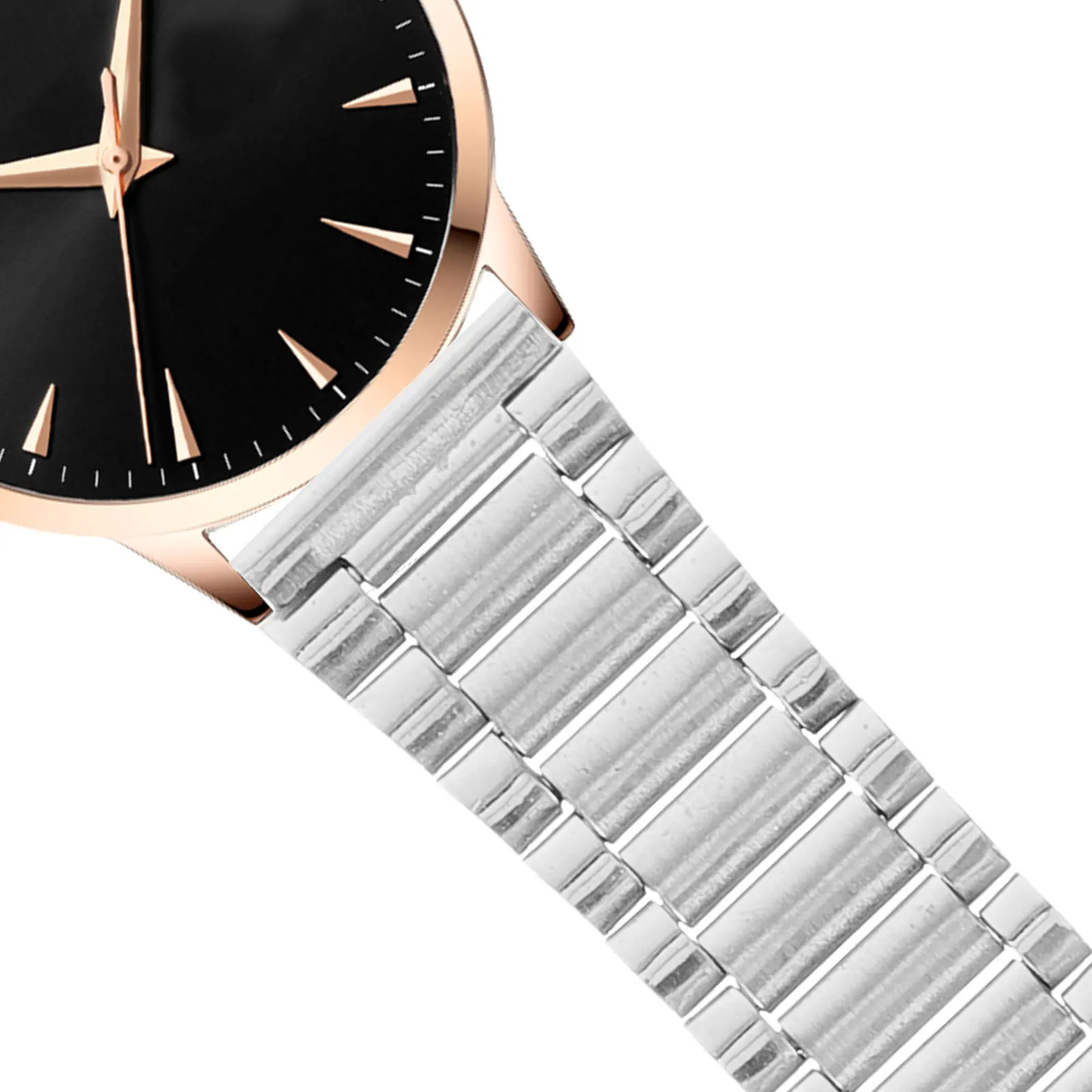 

Stainless Steel 18mm Silver Mens Wrist Watch Chain Bracelet Replacement Strap Fold Clasp Durable Watch Straps Gifts