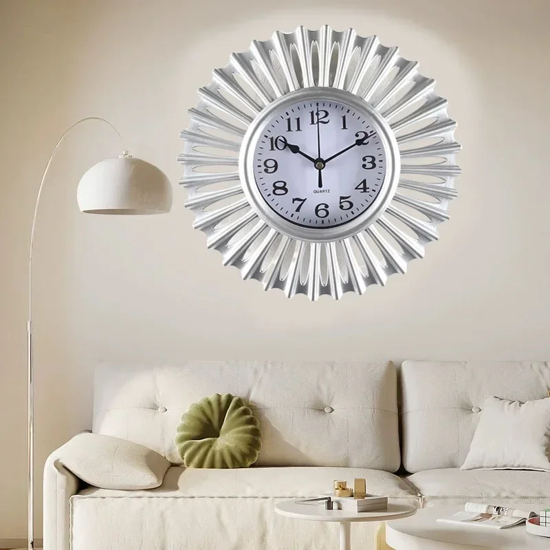Large Wall Clock Gold Nordic Living Room Art Hanging Watch Circular Geometry Pointer Mute Wall Clock Home Decoration