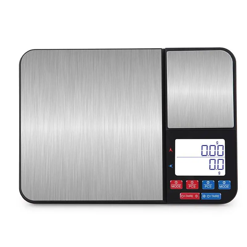 Kitchen Coffee Scale With Double Scale Pan Digital Food Multifunction Weighing Scale 0.1g High Precision Measures LCD Display