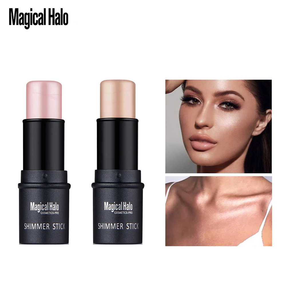 Magischer Halo-Highlighter-Stift, Glitzer-Kontur-Bronzer für das Gesicht, Schimmerpuder, Highlight-Korrektor, Kontur-Make-up-Illuminator