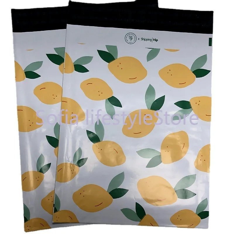 50Pcs Envelope Lemon Printing Mailing Bags Waterproof Self Adhesive Seal Packaging Delivery Bag Poly  Plastic Mailer Courier Bag